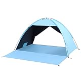 Strandmuschel, UV Schutz 80+ Strandzelt 2-3 Personen Familie Zelt Stabil...