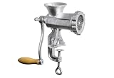 Karl Krüger Fleischwolf, Gusseisen, Aluminium, Größe 5, Grauguss, Silber
