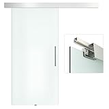 HOMCOM Glasschiebetür Schiebetür Tür Zimmertür mit Griffstange...