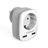 TESSAN Reiseadapter USA Adapter Amerika Deutschland Stecker mit 2 USB 2.4A,...