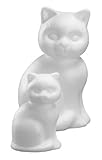 Rayher 3320100 Styropor-Katze, 13 cm, Weiß