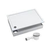 AQUABAD Duschwanne/Duschtasse | Komplettset Basic Smooth White 90x100cm...
