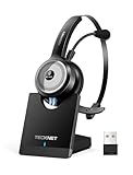 TECKNET Bluetooth Headset mit Mikrofon, USB PC Bluetooth Headset mit AI...