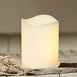 LED Stumpenkerze/Grabkerze FLAME - simuliert brennende Flamme - H: 7cm -...