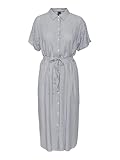VERO MODA Damen Leichtes Kurzarm Kleid Midi Blusen Dress Locker mit Gürtel...