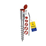 GRUNDLINE - Pfostenträger rund Ø 26 bis 60 mm - Bodenanker zum eindrehen...