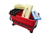 Fliesen-Wascheimer-Set 24 Liter 3-Fach Rollenaufsatz mit Fugbrett,...