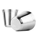 SUMSEA Edelstahl Espressotassen 2 Pack, Doppelwandige isolierte...