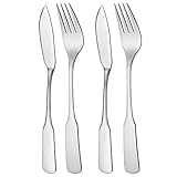 GRÄWE® Fischbesteck 4-teilig für 2 Personen, Serie Spaten Edelstahl...