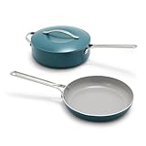 GreenPan Nova Bratpfanne und 4,37QT Schmorpfanne mit Deckel, 3-teiliges...