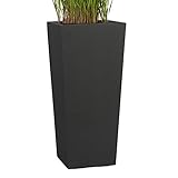 Pflanzwerk® Pflanzkübel Bodenvase Fiberglas Conic ANTHRAZIT 70x33x33cm...