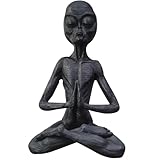 Peosaard Gartenstatuen Alien Dekor, Meditation UFO Alien Statue Harz...