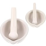 EXQUIMEUBLE Keramik Mörser und Stößel 2 Stück Langlebiger...