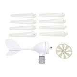 Fafeicy 400-W-Windturbinengenerator, Nylonfaser mit 8 Flügeln,...