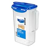 LocknLock CLASSIC Saftkanne mit Deckel und Griff | 1,5L | 16,5 × 9,7 ×...