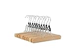 Amazon Basics Holzkleiderbügel für Hosen, Natur, 10er-Pack, Natural,...