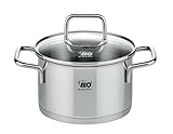 Elo 7241426 Kochtopf aus Edelstahl, Topf aus Edelstahl mit Glasdeckel, 1,2...