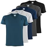 ALPIDEX Herren T-Shirts 5er Set mit V-Ausschnitt Shirts Basic Shirt...