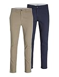 JACK & JONES Herren Jpstmarco Jjdave 2pk Mp Noos Trousers, Beige, 30W / 32L...