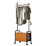 Schwerlast Industrie Kleiderständer mit Haken & Aufbewahrungskorb...