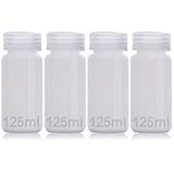 DKBT 4 Stück Weithalsflasche Kunststoff Flasche 125ml Leere Laborflasche...