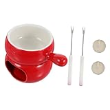 Alipis Keramik Schmelztopf mit Griff für Schokoladenfondue und Käsefondue...