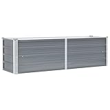 vidaXL Hochbeet Verzinkter Stahl 160x40x45cm Grau Gartenbeet Frühbeet...