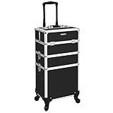 SONGMICS Kosmetikkoffer, Trolley, 3-in-1 Schminkkoffer, groß,...