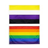 Quesuc Regenbogen Flagge,Non-Binary Pride Flag,UV Verblassen Beständig mit...