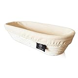 Gärkorb zum Brotbacken Brotbackform Gärkorb aus Rattan/Peddigrohr - oval...