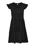 ONLY Damen Kurzes Rüschen Kleid Kurzarm Mini Dress mit V-Ausschnitt aus...