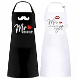Rmerasor Mr. & Mrs Schürze, 2 Stück Kochschürze mit Verstellbarem...