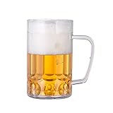 PLCPDM Unzerbrechlicher Acryl-Bierkrug bruchsicherer Trinkbecher mit Griff...
