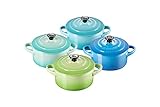 Le Creuset 4er-Set Mini Cocottes aus Steinzeug, je 200 ml, 10 x 5 cm,...