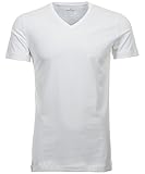 Ragman Herren 2 T-Shirt Doppelpack Bodyfit mit V-Ausschnitt, Weiß, M