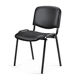 Topsit Wartezimmerstuhl aus Kunstleder, stapelbarer Besucherstuhl,...