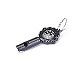 MOEIDO Kompass 2 in 1 Pfeife Keychain-Kompass für Camping im Freien...