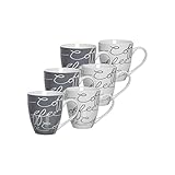 Ritzenhoff & Breker Becher Cornello Jumbotassen 600 ml 6er Set, Porzellan,...