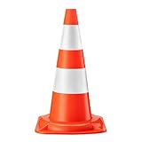 Wiltec Verkehrskegel 50 cm hoch, Leitkegel zum Absichern, Pylon...