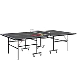 SPORTNOW Tischtennistisch, faltbar, Solo-Modus, kompakt, mit 2 Schlägern,...