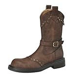 Cowboystiefel für Damen, Vintage-Stiefeletten für Damen, Gothic-Stil,...