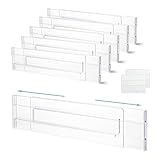 Flearitzo 6 Stück Kunststoff Schubladentrenner Verstellbar Transparente...