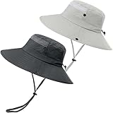 2 Stück Boonie Sonnenhut Herren Bucket Hat UV-Schutz Faltbar Wasserdicht...