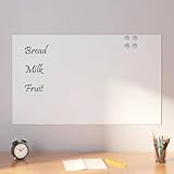 Gecheer Magnettafel Wandmontage Weiß 100x60 cm Hartglas, Magnetisch...