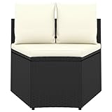 Rantry 2-TLG. Garten-Sofagarnitur mit Auflagen Poly Rattan Schwarz...