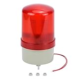 QWORK® Rotierende LED Warnleuchte Rot Blinklicht, Akustische Optik Alarm