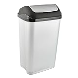 keeeper Mülleimer mit Schwingdeckel, 50 l, Swantje, Silber