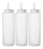 HENDI Spenderflasche, Stückzahl: 3, Easy Squeeze, für Saucen, Squeeze...