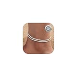 Kenivira Sterling Silber Fußkettchen für Frauen, zierlich geschichtet...