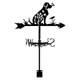 SUPERDANT Hund Wetterfahne Hund Blume Schmetterling Metall Wetterfahnen...